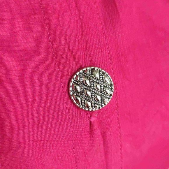 Vintage 1990s Scarlett Button Up Fusia Maxi with Silver Detail - See Measurement - Picture 13 of 16